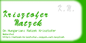 krisztofer matzek business card